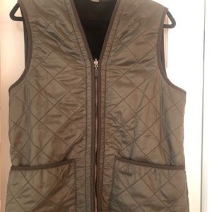 Barbour Forest green fleece lined quilted vest